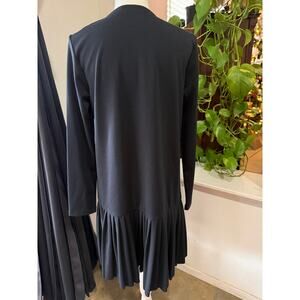 CARRY Women’s Black Drop Waist Pleated Hem Long Sleeve Dress Size L
